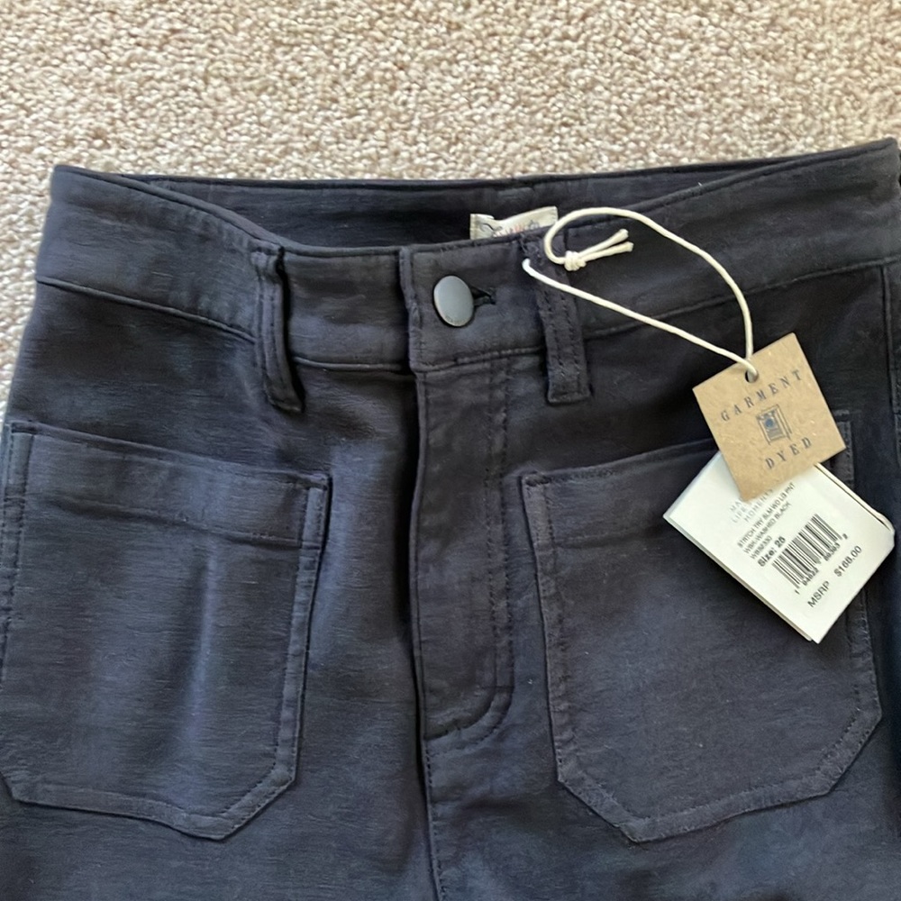 COPY - Faherty stretch Terry wide leg pants. Washed black  NWT Size25